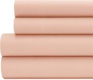 🛏️ briarwood home 100% cotton bed sheet set - super soft & crisp luxury linen in blush pink - 4 piece set - ultra smooth & breathable - easy fit for king size bed logo