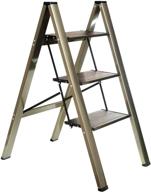 🪜 zuzhii lightweight folding step stool ladder with anti-slip, expanded pedal - ideal for home, kitchen, 330lbs capacity, champagne logo