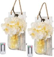 🏡 rustic farmhouse mason jar sconces with remote control led fairy lights and bronze hooks - set of 2 логотип