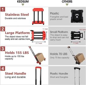 img 2 attached to 🧳 Portable and Convenient: KEDSUM Folding Hand Truck for Easy Transportation
