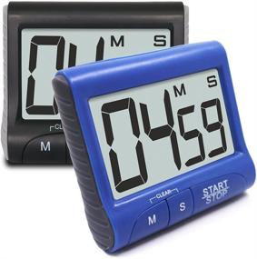 img 4 attached to SENHAI 2 Pieces Digital Magnetic Kitchen Timers: Countdown Large LCD Display, Loud Alarm, Stand/Clip - Black, Blue