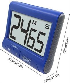 img 1 attached to SENHAI 2 Pieces Digital Magnetic Kitchen Timers: Countdown Large LCD Display, Loud Alarm, Stand/Clip - Black, Blue