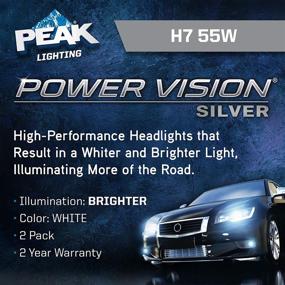 img 3 attached to 🚗 2-Pack PEAK Power Vision Silver H7 55W Automotive High Performance Headlights