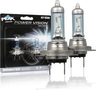 🚗 2-pack peak power vision silver h7 55w automotive high performance headlights logo