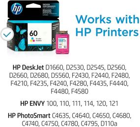 img 3 attached to 🖨️ HP 60 Tri-color Ink Cartridge - Compatible with HP DeskJet D2500 Series, F2430, F4200 Series, F4400 Series, HP ENVY 100, 110, 111, 114, 120, HP Photosmart C4600 Series, C4700 Series, D110a - CC643WN