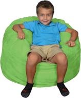 comfy sacks kids lime micro suede memory foam bean bag chair: ultimate comfort for children logo