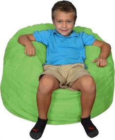 img 1 attached to Comfy Sacks Kids Lime Micro Suede Memory Foam Bean Bag Chair: Ultimate Comfort for Children