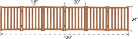 img 3 attached to 🐾 LZRS Oak Wood Foldable Pet Gate for House Doorway Stairs, Wooden Dog & Cat Gate with Pet Free Collar, Freestanding Indoor/Outdoor Gate Safety Fence