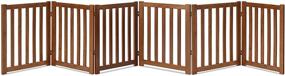 img 4 attached to 🐾 LZRS Oak Wood Foldable Pet Gate for House Doorway Stairs, Wooden Dog & Cat Gate with Pet Free Collar, Freestanding Indoor/Outdoor Gate Safety Fence