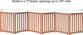 img 2 attached to 🐾 LZRS Oak Wood Foldable Pet Gate for House Doorway Stairs, Wooden Dog & Cat Gate with Pet Free Collar, Freestanding Indoor/Outdoor Gate Safety Fence