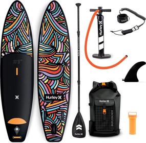 img 4 attached to 🏄 Hurley PhantomTour 10' 6" Stand Up Paddle Board Bundle with Backpack, Air Pump, Adjustable Paddle, Coiled Leash, Fin, Repair Kit | Color Wave