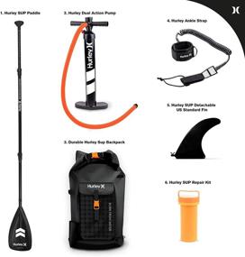 img 2 attached to 🏄 Hurley PhantomTour 10' 6" Stand Up Paddle Board Bundle with Backpack, Air Pump, Adjustable Paddle, Coiled Leash, Fin, Repair Kit | Color Wave