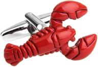 🦞 red fish sea marine life lobster cufflink seafood creature logo