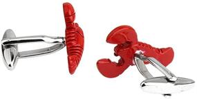 img 2 attached to 🦞 Red Fish Sea Marine Life Lobster Cufflink Seafood Creature