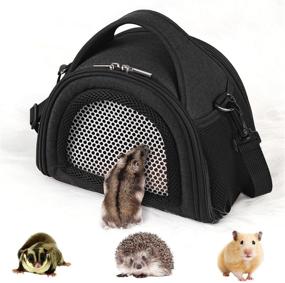 img 4 attached to 🐾 YUDODO Small Animal Carrier Bag: Ideal Travel Solution for Hamsters, Guinea Pigs, Sugar Gliders, Gerbils, Hedgehogs, Flying Squirrels and Rats