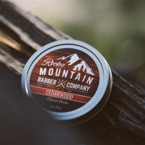 img 2 attached to Natural Beard Balm by Rocky Mountain Barber - Premium Wax Blend 🧔 with Cedarwood Scent, Enriched with Nutrient-Rich Beeswax, Jojoba, Tea Tree, and Coconut Oil