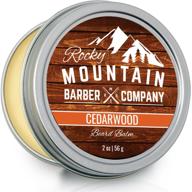 natural beard balm by rocky mountain barber - premium wax blend 🧔 with cedarwood scent, enriched with nutrient-rich beeswax, jojoba, tea tree, and coconut oil logo