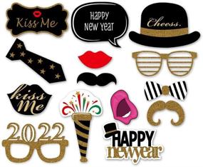 img 1 attached to 📸 Capture Memorable Moments: SWYOUN 14PCS Glitter 2022 Happy New Year's Eve Party Photo Booth Props with Photo Frame