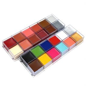 img 2 attached to 🎨 Vivid 24-Color Oil Paint Set for Face and Body Art: Perfect for Theme Parties, Halloween, and Fancy Dress Up