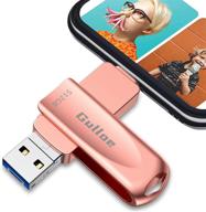 💿 gulloe 512gb usb 3.0 flash drive | ios/android/pc external storage thumb drive (rose gold) logo