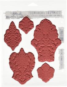 img 1 attached to 🖼️ Tim Holtz Cling Rubber Stamp Set - Stampers Anonymous, 7" x 8.5" - Distress Damask Design