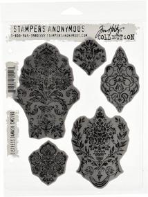 img 2 attached to 🖼️ Tim Holtz Cling Rubber Stamp Set - Stampers Anonymous, 7" x 8.5" - Distress Damask Design