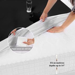 img 1 attached to Premium PiccoCasa Black Full Waterproof Mattress Protector | Noiseless Cover, 5-Sided TPU Membrane | Microfiber Polyester | Fits Mattress Depths Up to 14