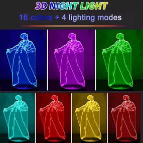 img 3 attached to 🎤 16-Color Changing 3D Night Light: Remote Control & Smart Touch Singer Idol Creative Style Vision Lamp – Bedside Table Decor & Birthday Gift for Singer Fans