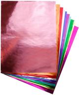 hygloss products metallic foil paper - 50 sheets in 10 assorted colors, perfect for arts, crafts, classroom & artists logo