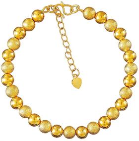 img 4 attached to 💍 Stunning 18K Gold Plated Beads Bangles: Fashionable Party Accessory for Women & Girls - Perfect for Gifting!