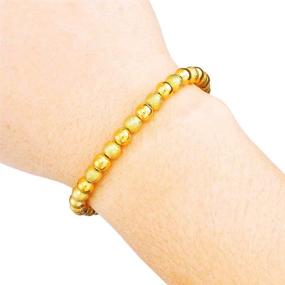 img 1 attached to 💍 Stunning 18K Gold Plated Beads Bangles: Fashionable Party Accessory for Women & Girls - Perfect for Gifting!