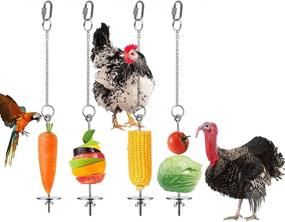 img 4 attached to 🌽 YASAJI Chicken Veggie Skewer Fruit Holder: Fun Hanging Feeder Toy for Pet Hens & Large Birds