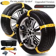 ❄️ stay safe on winter roads with anti slip snow chains for suv car - adjustable, universal, and thickened for maximum security and traction - fits tire width 7.2-11.6" - 10 pcs (black) logo