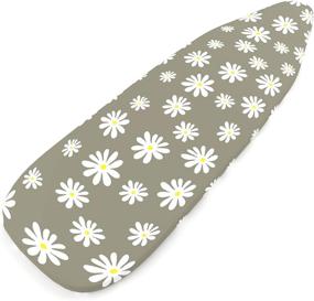 img 3 attached to 🌼 Encasa Homes Daisy Grey Printed Ironing Board Cover - Scorch & Stain Resistant, Drawstring Tightening, Thick Felt Pad - Fits Standard Large Boards (15 x 54 inch)