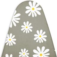 🌼 encasa homes daisy grey printed ironing board cover - scorch & stain resistant, drawstring tightening, thick felt pad - fits standard large boards (15 x 54 inch) logo