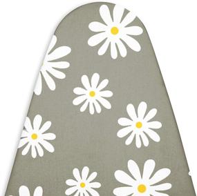 img 4 attached to 🌼 Encasa Homes Daisy Grey Printed Ironing Board Cover - Scorch & Stain Resistant, Drawstring Tightening, Thick Felt Pad - Fits Standard Large Boards (15 x 54 inch)