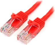 🔴 startech.com 2ft красный кабель ethernet cat5e - без зацепов кабель для короткого сетевого соединения логотип