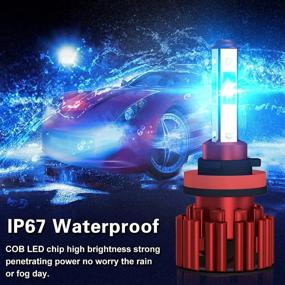 img 1 attached to H11 LED Headlight Bulb - Autoface 4-Sides Bright 60W 10,000 Lumens Blue ICE Conversion Kit, H8/H9 8000K Fog Light Bulbs - IP67 Waterproof, Pack of 2