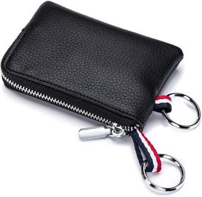 img 4 attached to 💼 Leather Wallet Keyrings with Change Compartment