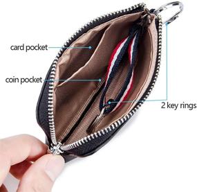 img 2 attached to 💼 Leather Wallet Keyrings with Change Compartment