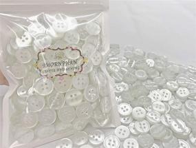 img 4 attached to 🧵 AMORNPHAN 15mm Transparent White Color Buttons: Pack of 200 for Sewing & DIY Crafts