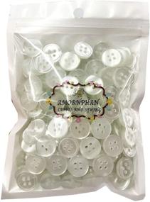 img 2 attached to 🧵 AMORNPHAN 15mm Transparent White Color Buttons: Pack of 200 for Sewing & DIY Crafts