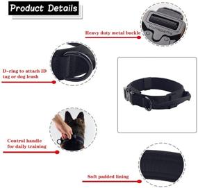 img 3 attached to 🐕 Yunlep Tactical Adjustable Dog Collar - Military-Grade Nylon, Metal Buckle, Control Handle for Effective Dog Training