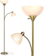 brightech sky dome plus - super bright led torchiere &amp; reading floor lamp - dimmable modern standing pole lamp for office, living room – tall mother-daughter lights for bedroom lighting – gold brass with enhanced seo логотип