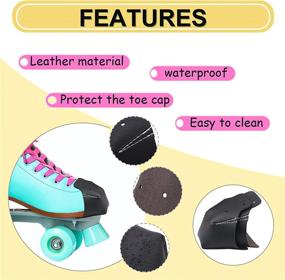 img 2 attached to 🛡️ Ruisita 6 Pieces Toe Cap Protectors for Quad Roller Skates - Leather Roller Skate Caps, Artificial Leather Roller Skate Toe Caps - Guards and Protectors