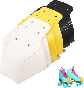 img 4 attached to 🛡️ Ruisita 6 Pieces Toe Cap Protectors for Quad Roller Skates - Leather Roller Skate Caps, Artificial Leather Roller Skate Toe Caps - Guards and Protectors