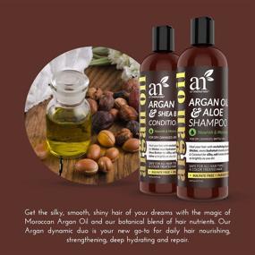 img 1 attached to 🌿 ArtNaturals Moroccan Argan Oil Shampoo and Conditioner Set - Volumizing & Moisturizing with Curly & Color Treated Hair Care