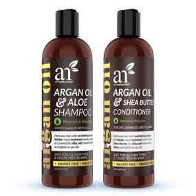 img 4 attached to 🌿 ArtNaturals Moroccan Argan Oil Shampoo and Conditioner Set - Volumizing & Moisturizing with Curly & Color Treated Hair Care