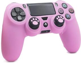 img 2 attached to 🎮 PS4 Controller Skin, BRHE Anti-Slip Grip Silicone Cover Protector Case for PS4 Slim/PS4 Pro Wireless/Wired Gamepad Controller - Pink with 2 Cat Paw Thumb Grip Caps