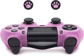 img 1 attached to 🎮 PS4 Controller Skin, BRHE Anti-Slip Grip Silicone Cover Protector Case for PS4 Slim/PS4 Pro Wireless/Wired Gamepad Controller - Pink with 2 Cat Paw Thumb Grip Caps
